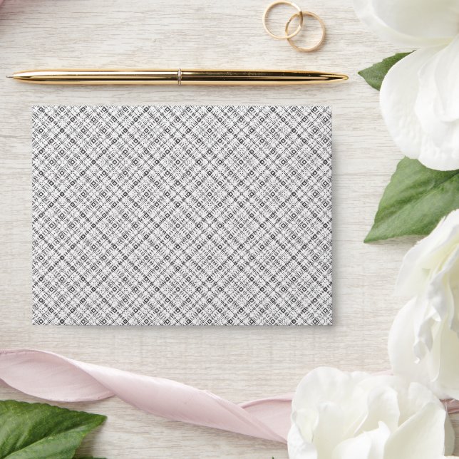 Monochrome Geometric Texture|Seamless Diamond Look Envelope (Wedding)