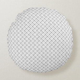 Monochrome Geometric Texture Seamless Diamond Look Round Cushion