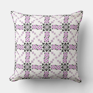 Monochrome Geometric Waves" Cushion
