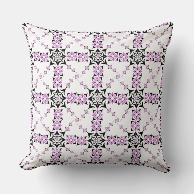 Monochrome Geometric Waves" Cushion (Front)