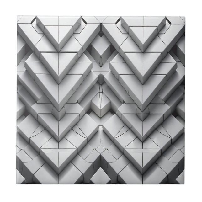 Monochrome Geometry Ceramic Tile (Front)