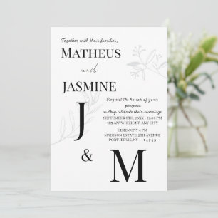 Monochrome German Und Script Wedding Invitation