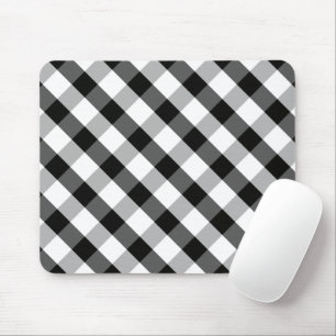 Monochrome Gingham Mouse Pad