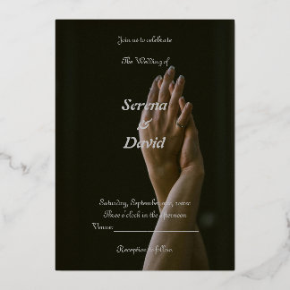 Monochrome Grace: Black, & Gray Wedding Invitation