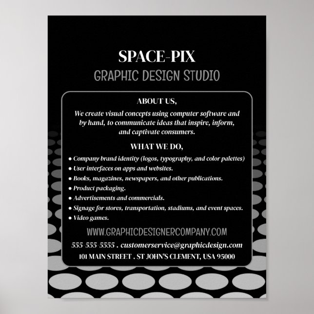 Monochrome Graphic, Graphic Designer Advertising Poster (Front)