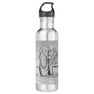 Monochrome Gray Ballet Shoes Elegant Dancer 710 Ml Water Bottle