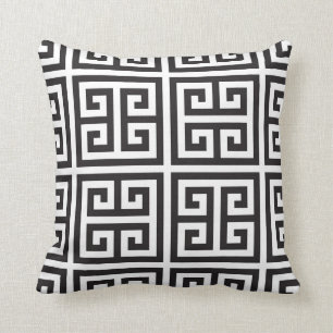 Monochrome Greek Chic Geometric Cushion