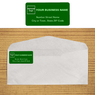 Monochrome Green Business Address Label