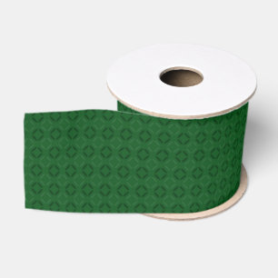 Monochrome green elegant geometric pattern. grosgrain ribbon