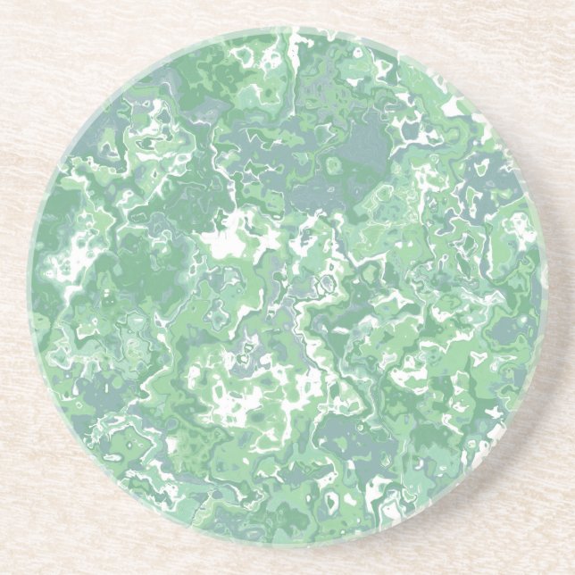Monochrome Green Marble Coaster (Front)