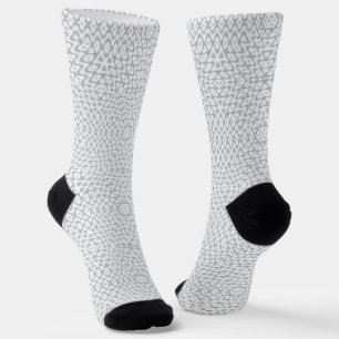 Monochrome grey and white geometric socks