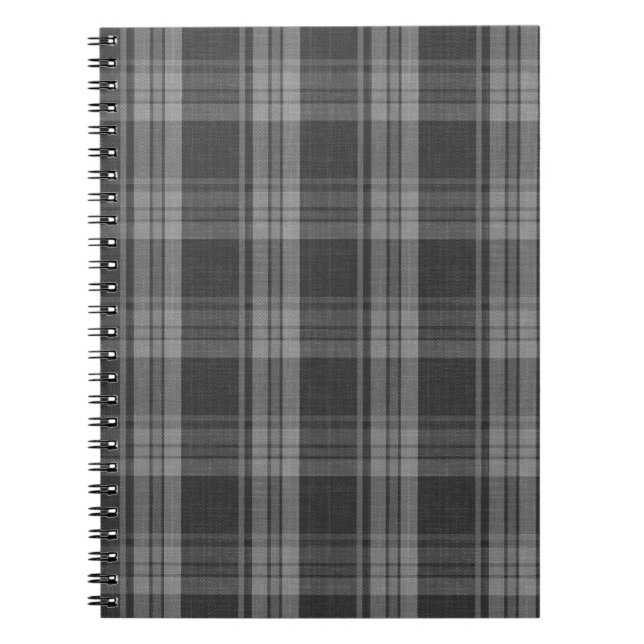 Monochrome grey Chequered Notebook (Front)
