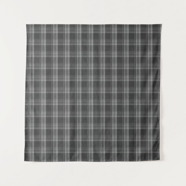 Monochrome grey Chequered Tapestry (Front)