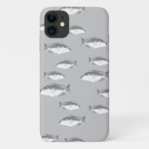 Monochrome grey fish iPhone 11 case