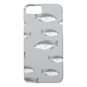 Monochrome grey fish iPhone 8/7 case