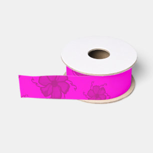 Monochrome Grosgrain Ribbon in Hot Pink