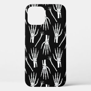 Monochrome Halloween seamless pattern with bones. iPhone 12 Case