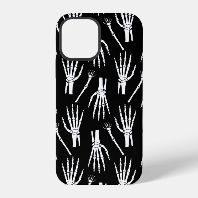 Monochrome Halloween seamless pattern with bones.  iPhone Case (Back)