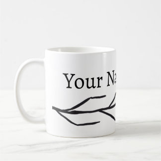 Monochrome Ink Branch Pattern Mug