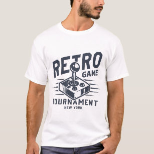 Monochrome joystick badge for gamer (white) T-Shirt
