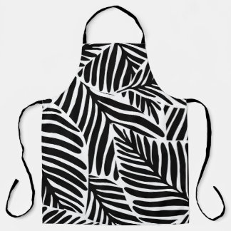 Monochrome Jungle Geometric Seamless Pattern Apron