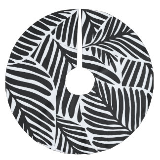 Monochrome Jungle Geometric Seamless Pattern Brushed Polyester Tree Skirt