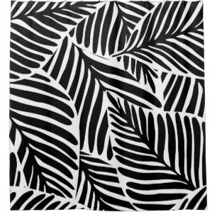 Monochrome Jungle Geometric Seamless Pattern Shower Curtain
