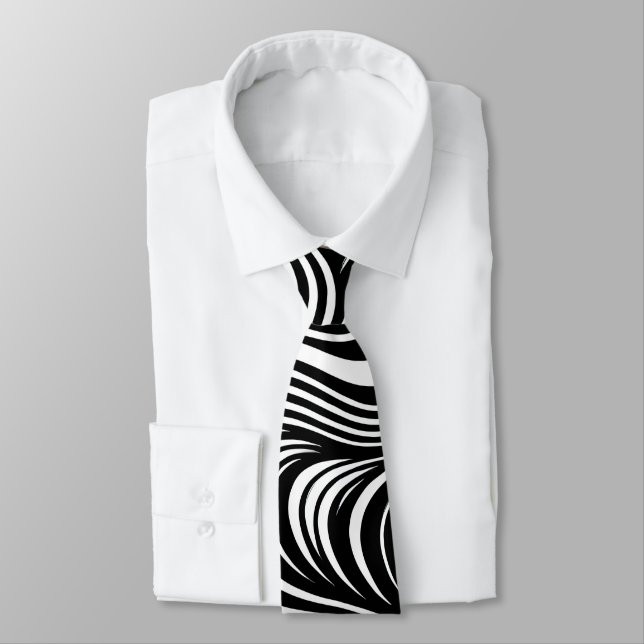 Monochrome Kaleidoscope Tie (Tied)