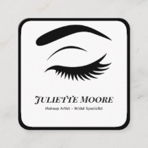 Monochrome Lash Logo Makeup Business Card
