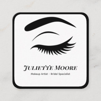 Monochrome Lash Logo Makeup Business Card