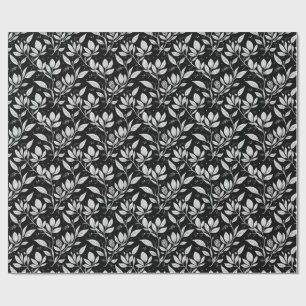 Monochrome Leaf Botanical Aesthetic Wrapping Paper