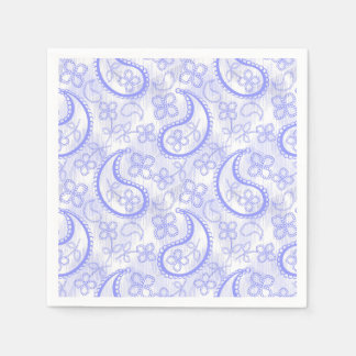 Monochrome lilac grey white paisley pattern.  napkin