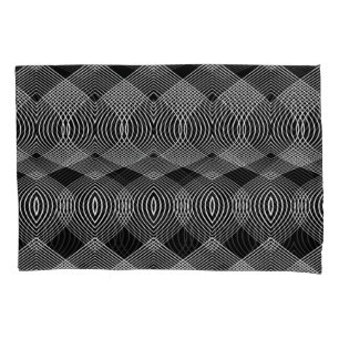 Monochrome Lines: Textured Abstract Design Pillowcase