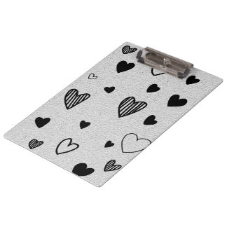 monochrome love clipboard