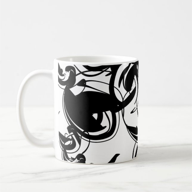 Monochrome Magic: Decorative Mug (Left)