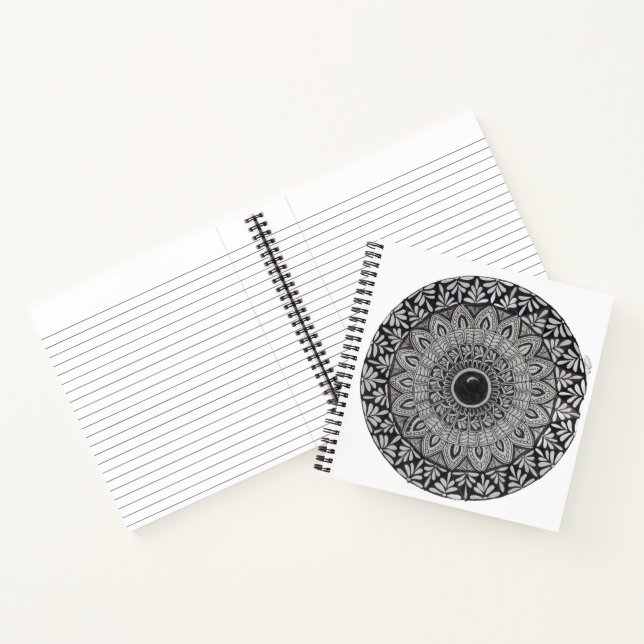 monochrome mandala art notebook/ journal (Inside)