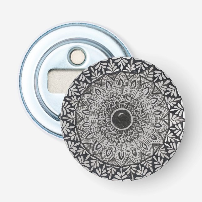 Monochrome mandala bottle opener (Front)
