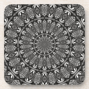 Monochrome Mandala Coaster