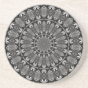 Monochrome Mandala Coaster