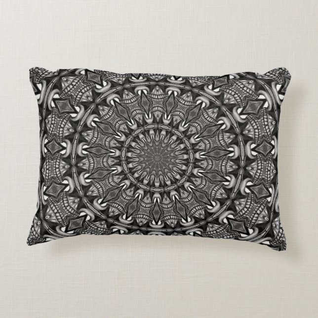 Monochrome Mandala Decorative Cushion (Back)