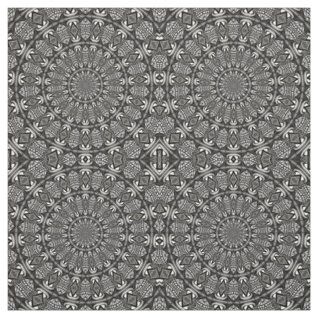 Monochrome Mandala Fabric (Swatch)