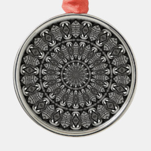 Monochrome Mandala Metal Tree Decoration