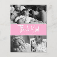 Monochrome Memories: Personalised Baby Thank You P
