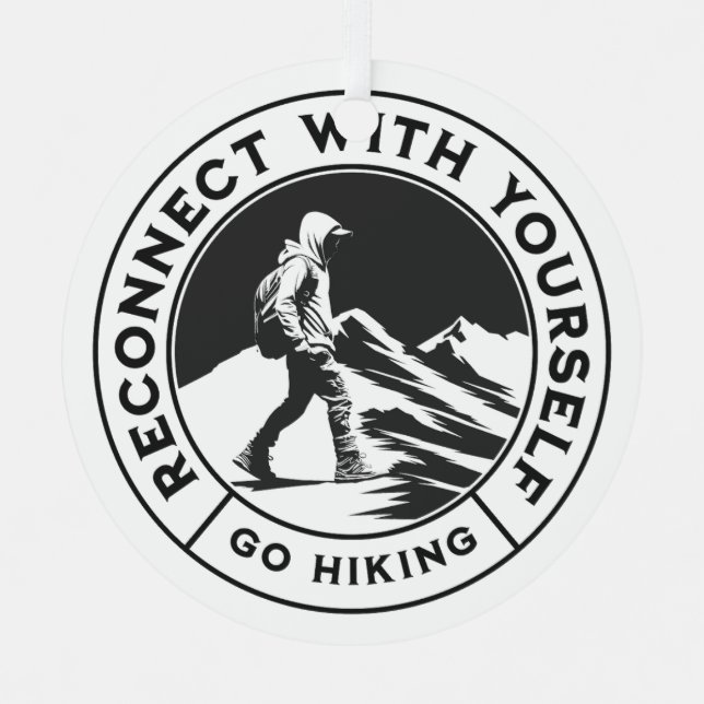 Monochrome Metal Ornament for Hikers (Front)