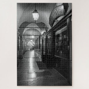 Monochrome Modena arcade night view Jigsaw Puzzle