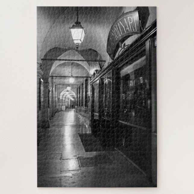 Monochrome Modena  arcade night view Jigsaw Puzzle (Vertical)