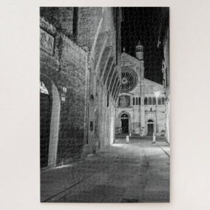 Monochrome Modena Dome night view Jigsaw Puzzle