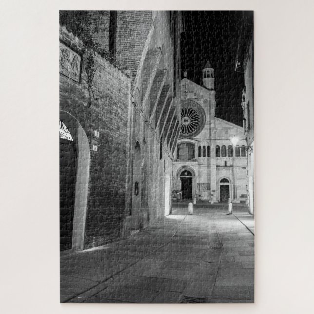 Monochrome Modena Dome night view Jigsaw Puzzle (Vertical)