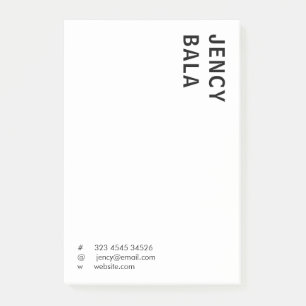 Monochrome Modern Minimal Black White Design Post-it Notes