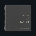 Monochrome | Modern Minimal Wedding Guest Book<br><div class="desc">This simply elegant wedding guest book features modern minimal sans serif typography and delivers only the information that serves a purpose. Collect your loved ones sentiments with our chic and simple tuscan terracotta collection.</div>
